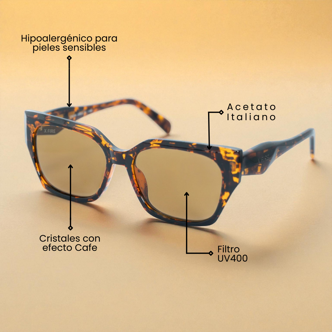 Lente de sol Animal Print Alessa / Café UV400 X FIRE