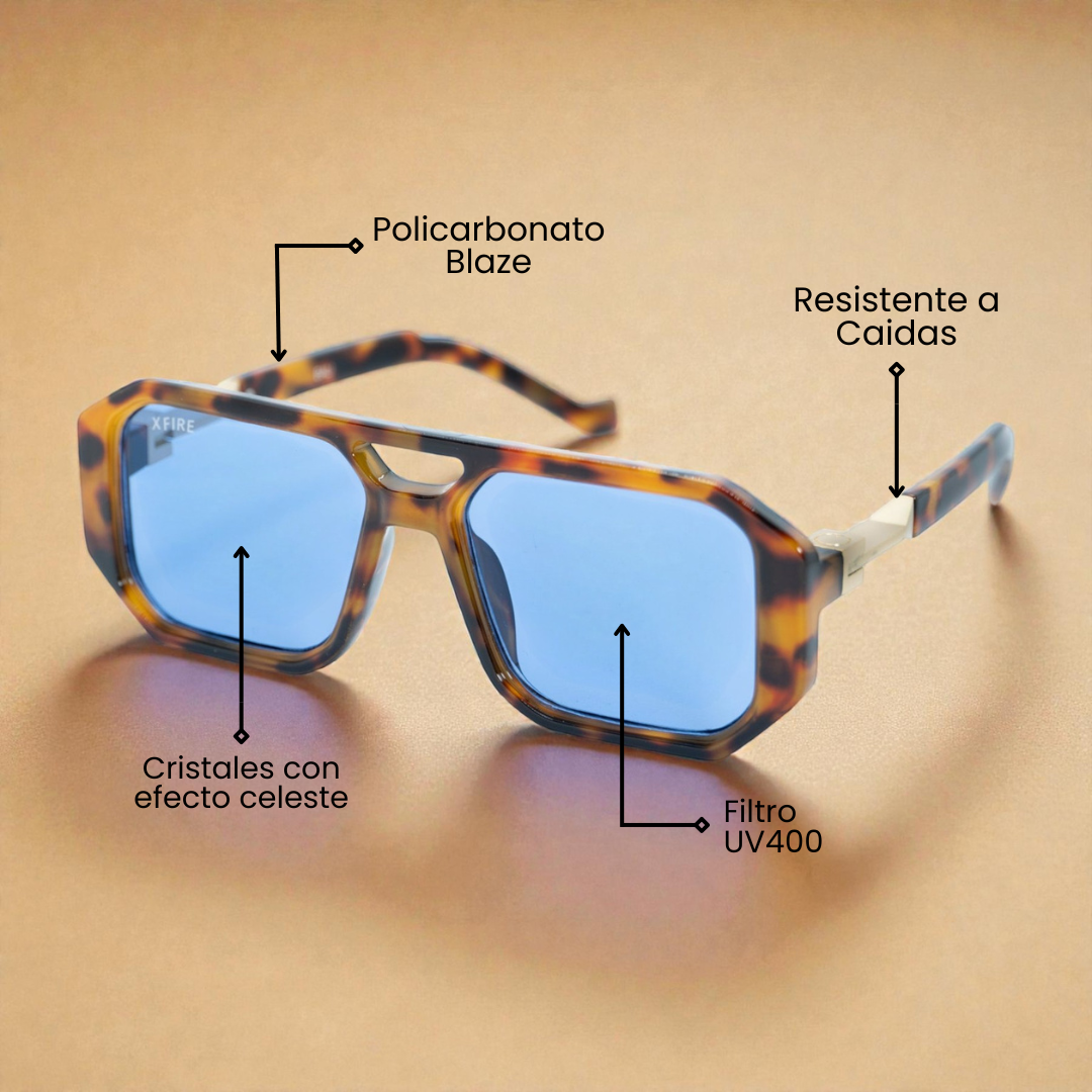 Lente de sol Bali 2.0 Animal Print / Azul UV400 X FIRE