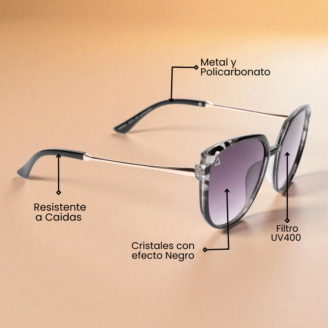 Lente de sol animal print Alika / Negro UV400 X FIRE