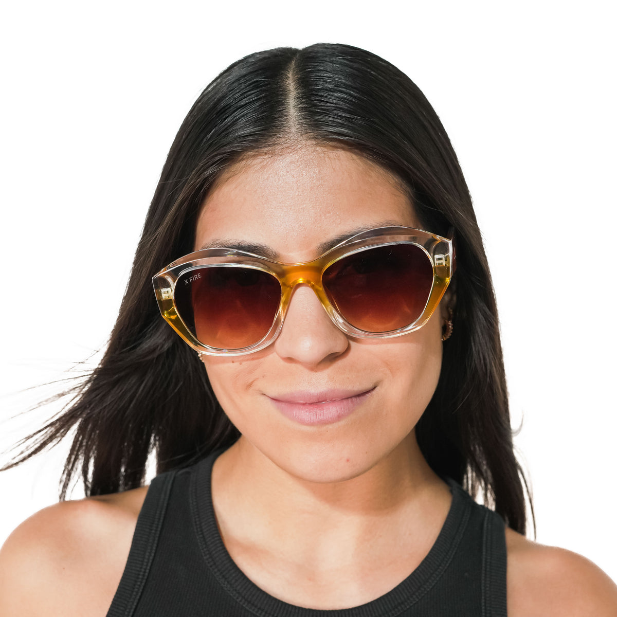 Lente de sol Amarillo Idalia / Café UV400 X FIRE