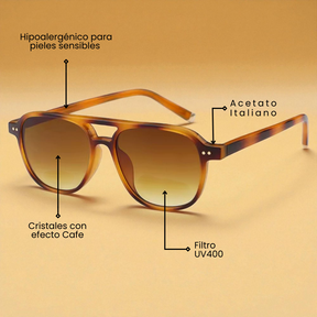 Lente de sol Manzini Animal Print / Café UV400 X FIRE BROWN MIRROR