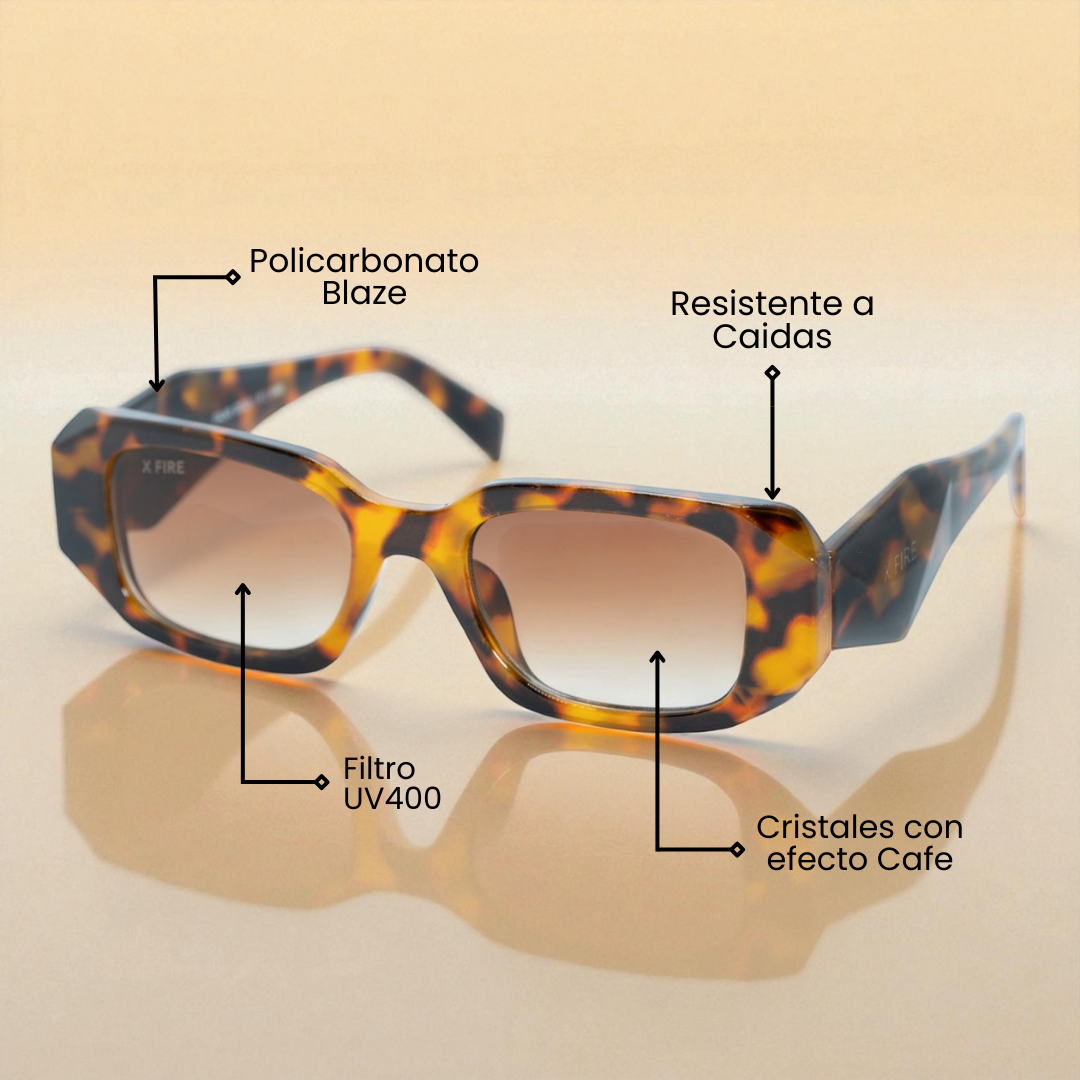 Lente de sol Bombay Animal Print / Café UV400 X FIRE