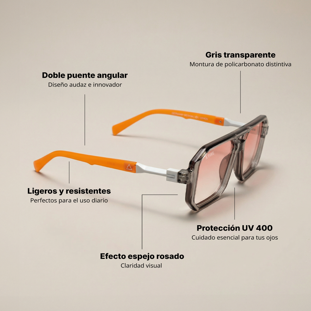 Lente de sol Gris Bali 2.0 / Rosado UV400 X FIRE