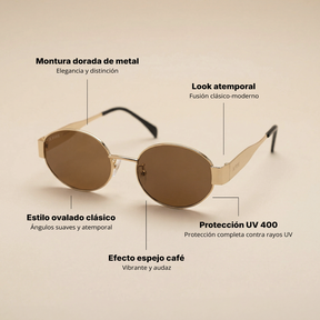 Lente de sol dorado Armonia / Café UV400 X FIRE