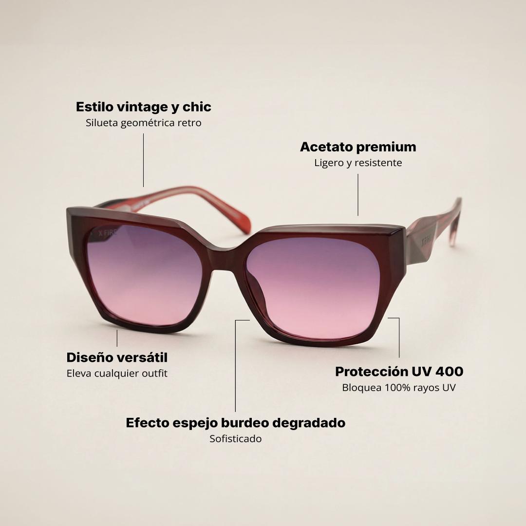 Lente de sol Alessa Burgundy | Lente burgundy