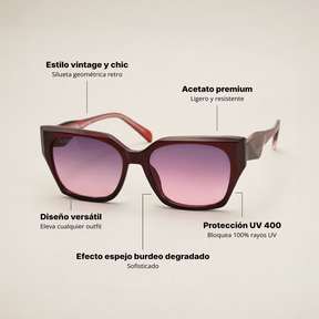 Lente de sol Alessa Burgundy | Lente burgundy