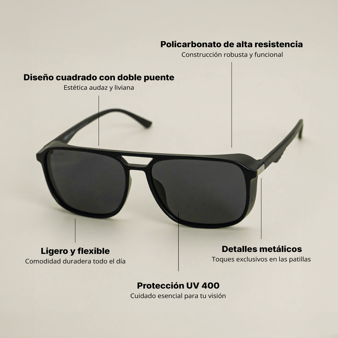 Lente de sol Negro Atlas / Negro UV400 X FIRE