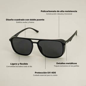 Lente de sol Negro Atlas / Negro UV400 X FIRE