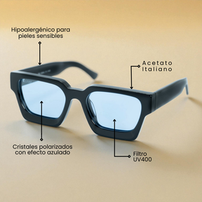 Lente de sol Negro Spargi / Azul UV400 X FIRE