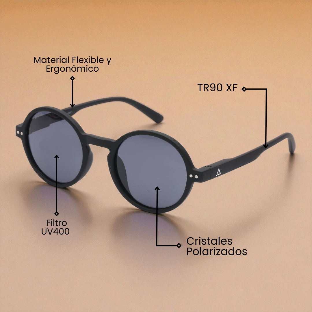 Lente de sol negro Hakim / Negro UV400 X FIRE