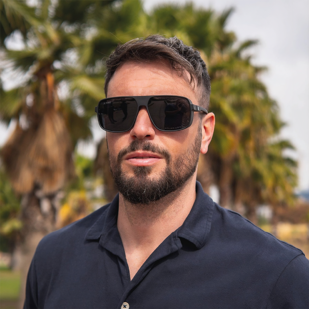 Lente de sol Barcani Negro / Negro UV400 X FIRE