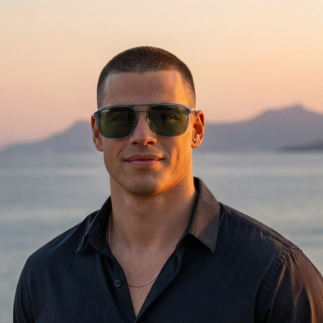 Lente de sol azul Atlas / Verde UV400 X FIRE