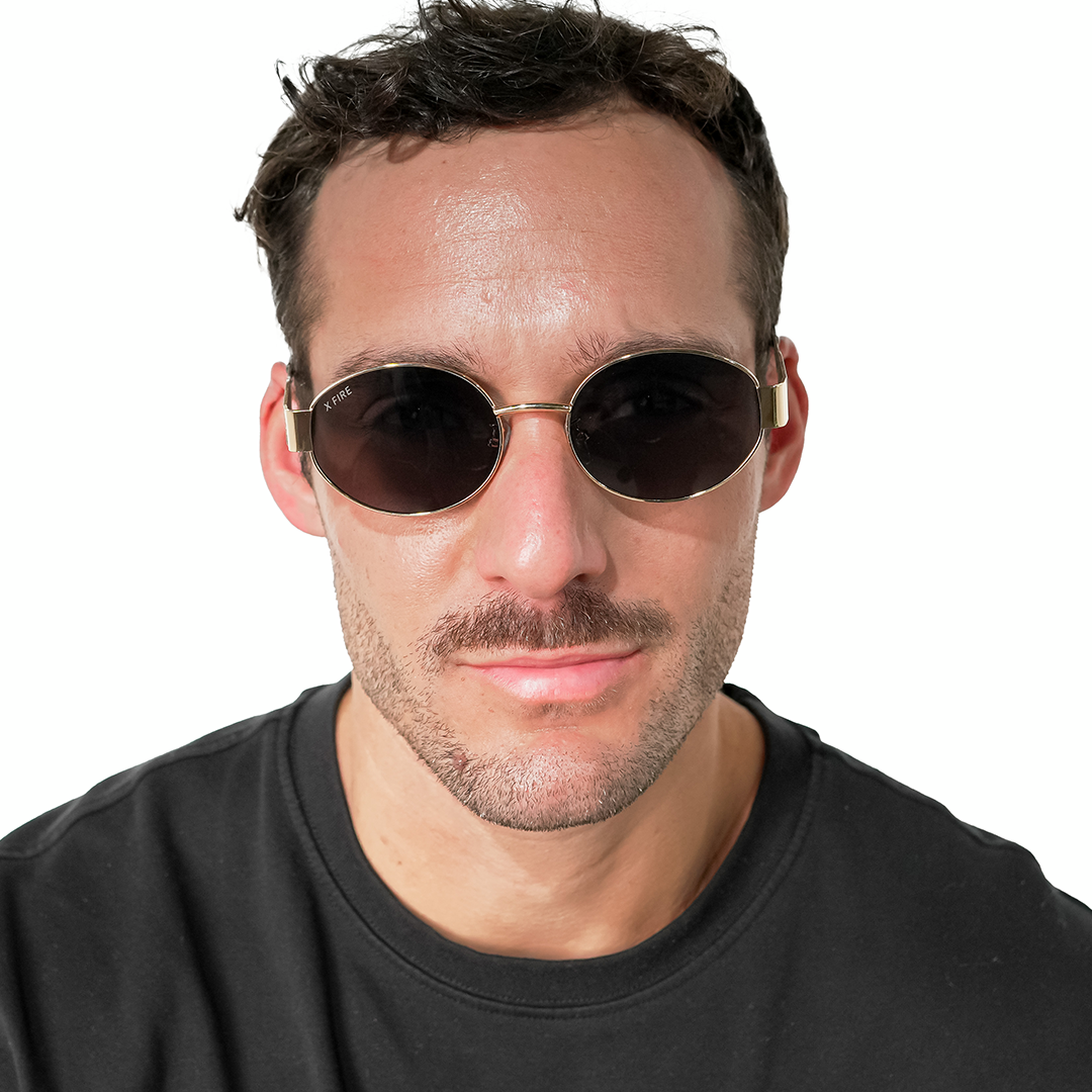 Lente de sol dorado Armonia / Café UV400 X FIRE