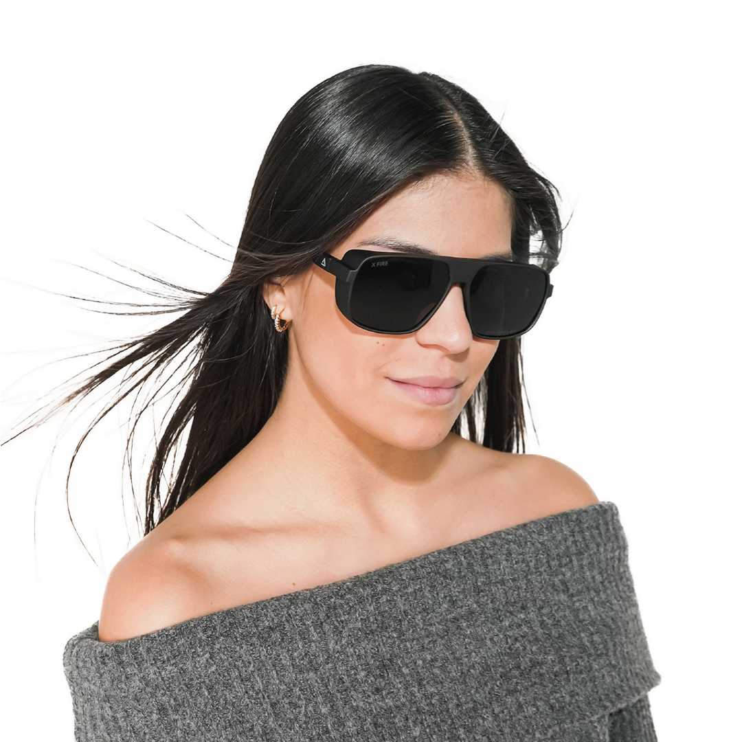 Lente de sol Barcani Negro / Negro UV400 X FIRE