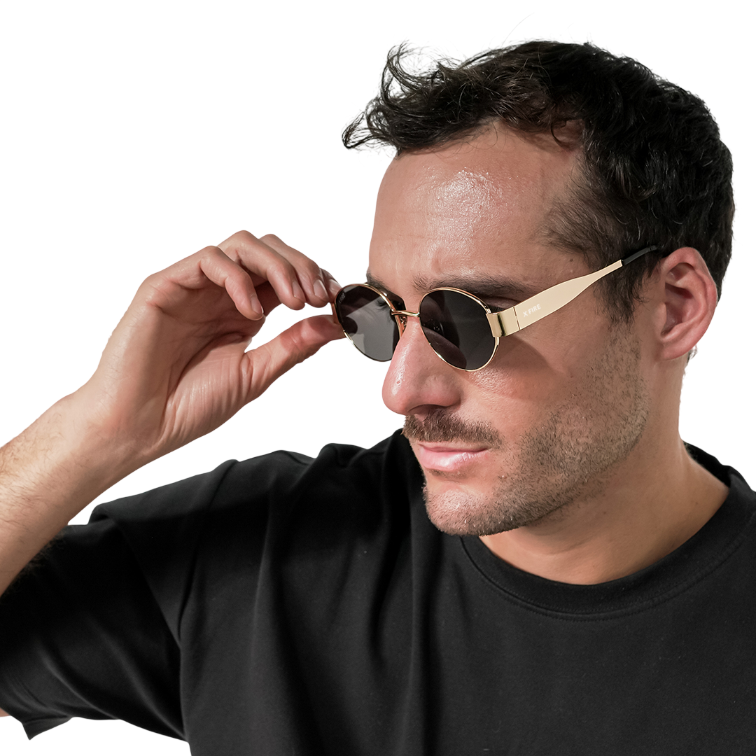 Lente de sol dorado Armonia / Café UV400 X FIRE