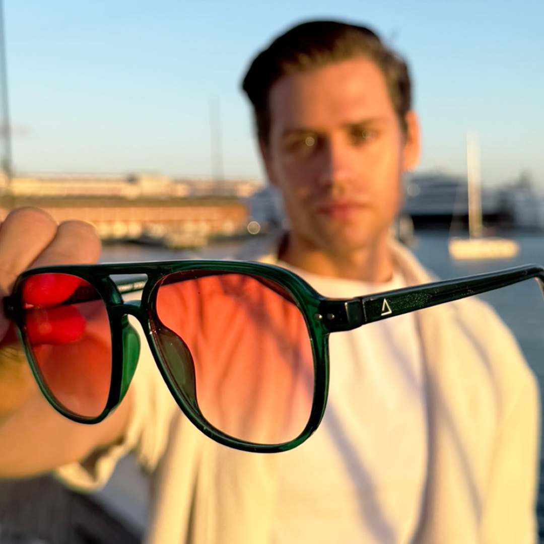 Lente de sol Manzini Verde / Rosado UV400 X FIRE