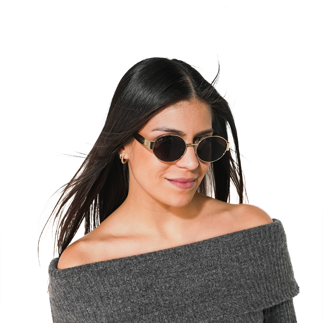 Lente de sol dorado Armonia / Café UV400 X FIRE