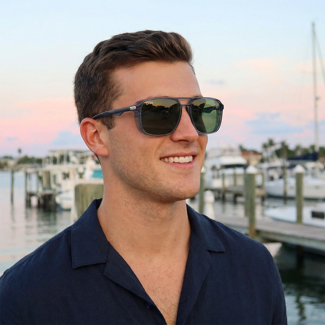 Lente de sol azul Atlas / Verde UV400 X FIRE