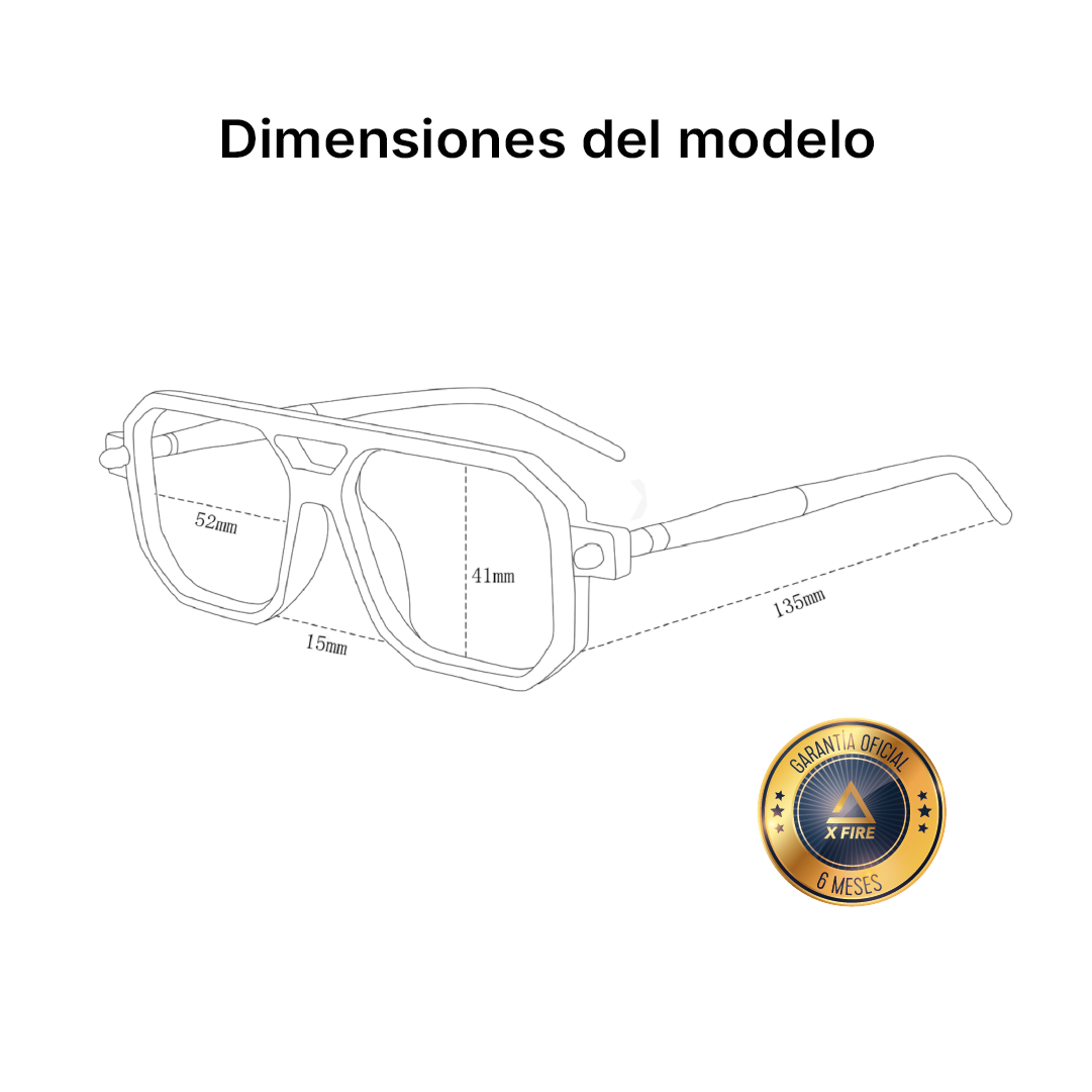 Lente de sol Bali negro/ Naranja UV400 X FIRE