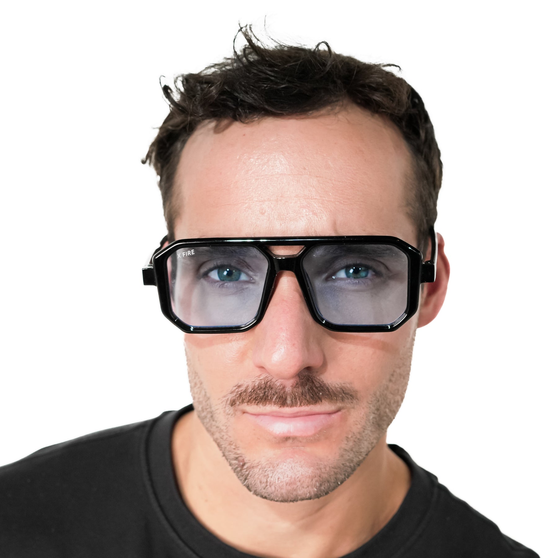 Lente de sol Cassi Negro / Azul UV400 X FIRE