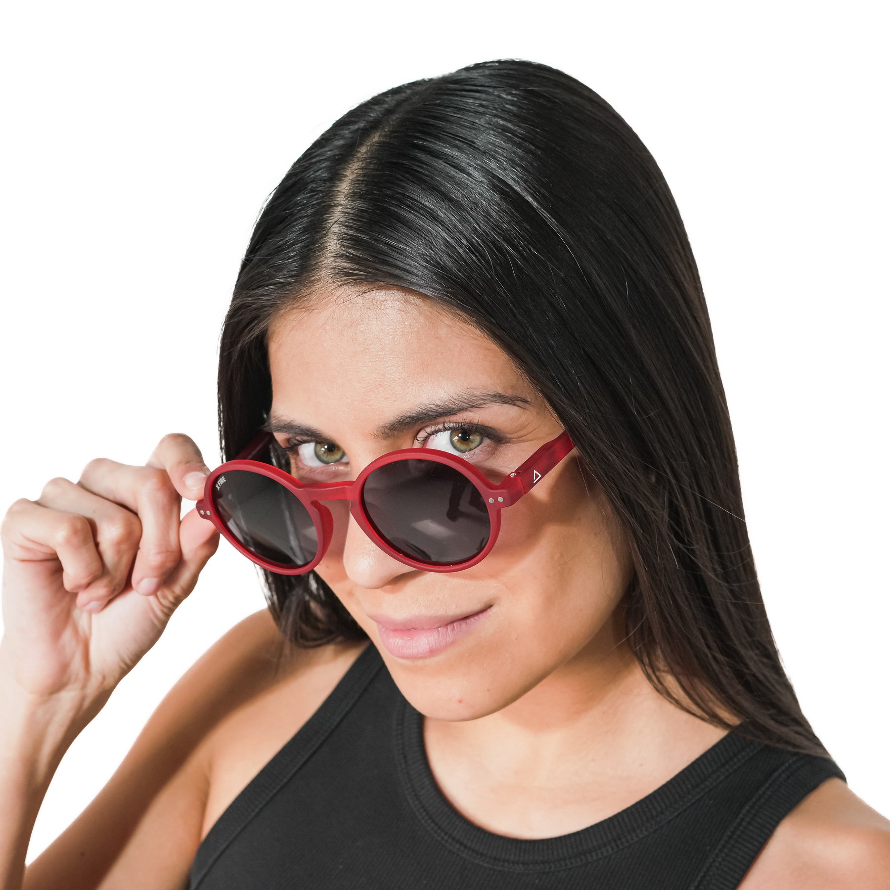 Lente de sol Rojo Hakim / Negro UV400 X FIRE  | BLACK MIRROR