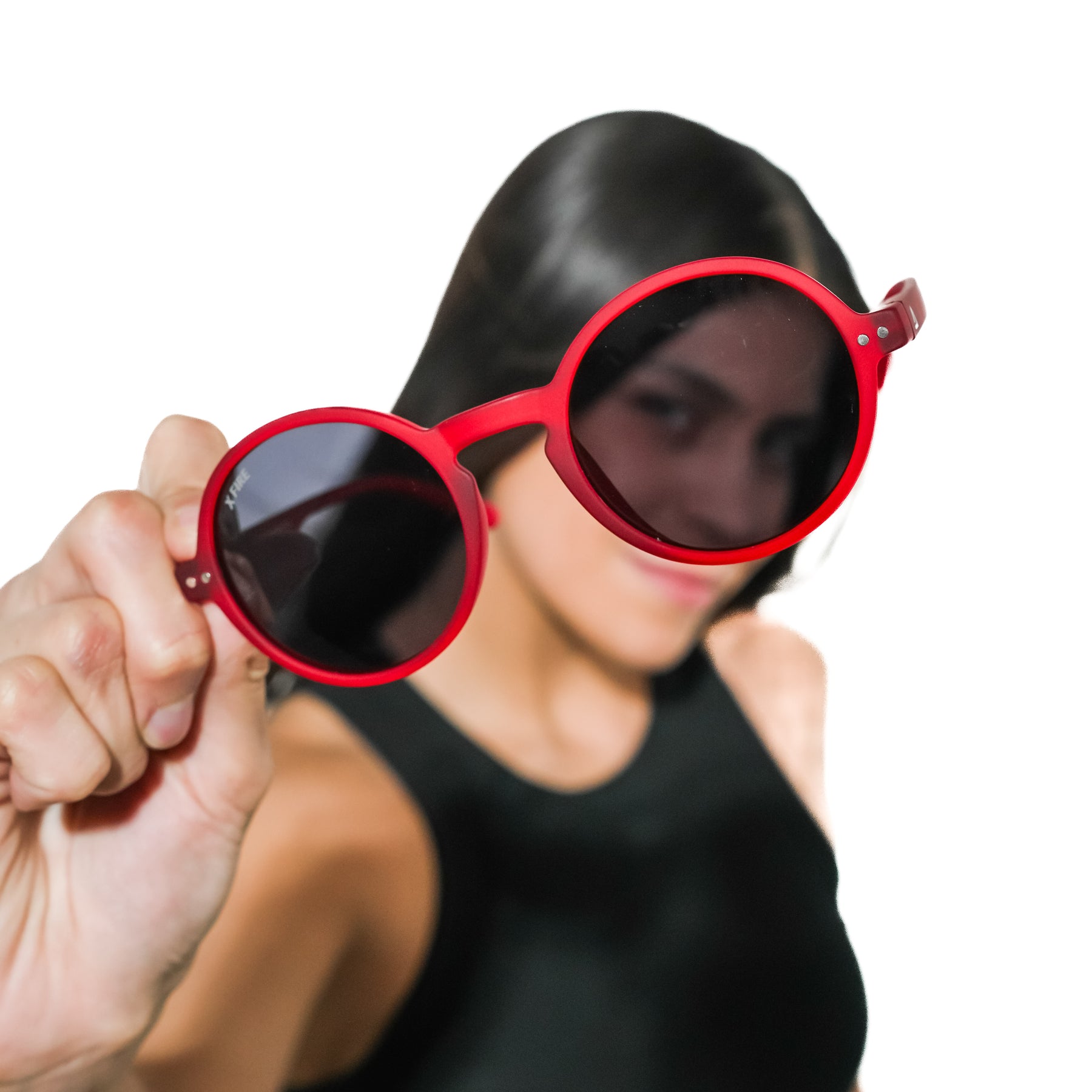 Lente de sol Rojo Hakim / Negro UV400 X FIRE  | BLACK MIRROR