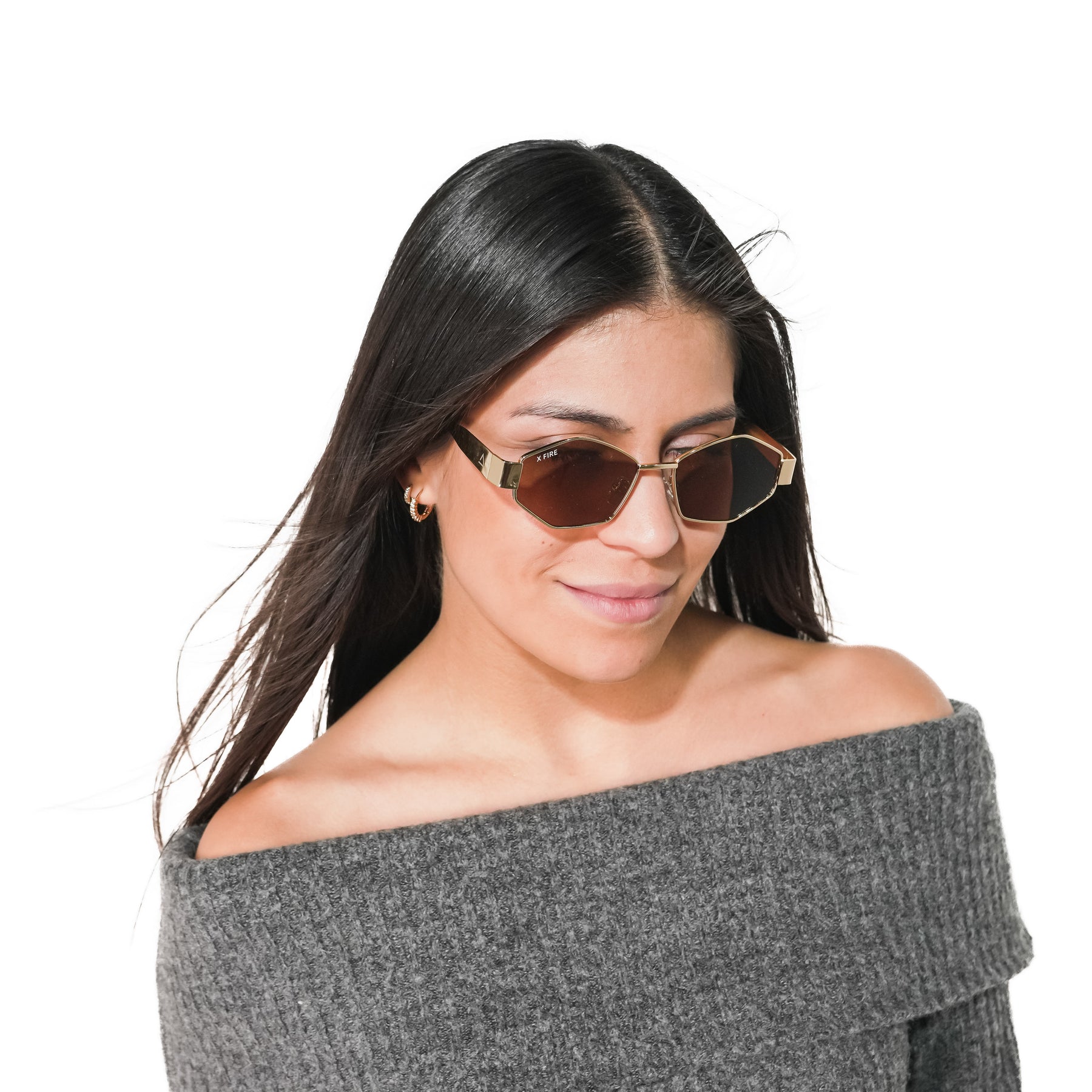 Lente de sol Dorado IralaIa / Café UV400 X FIRE