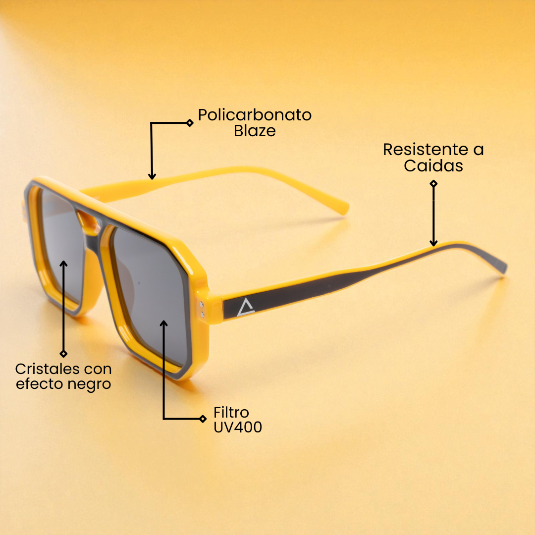 Lente de sol Cassi Negro Amarillo / Negro UV400 X FIRE