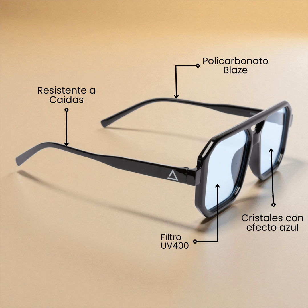 Lente de sol Cassi Negro / Azul UV400 X FIRE