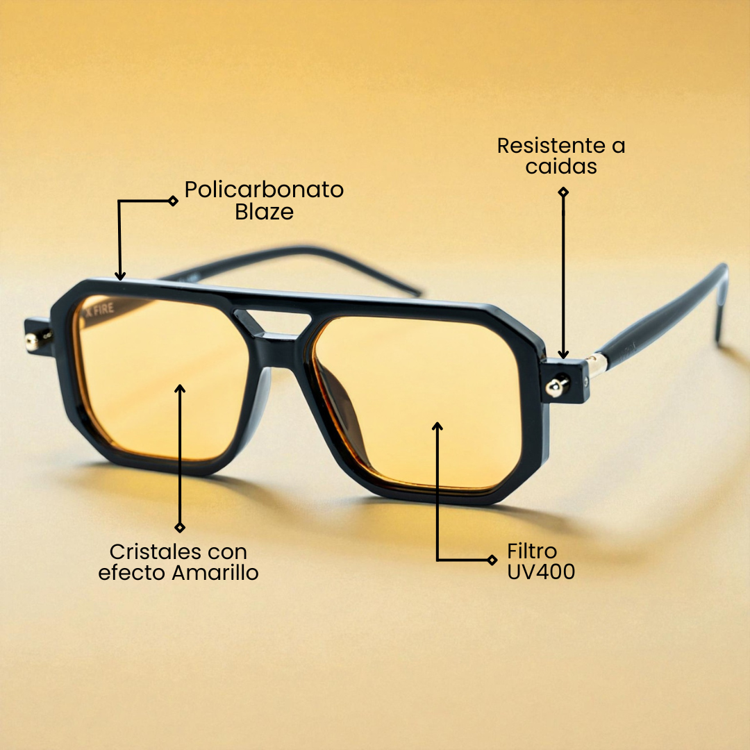 Lente de sol Bali negro / Amarillo UV400 X FIRE