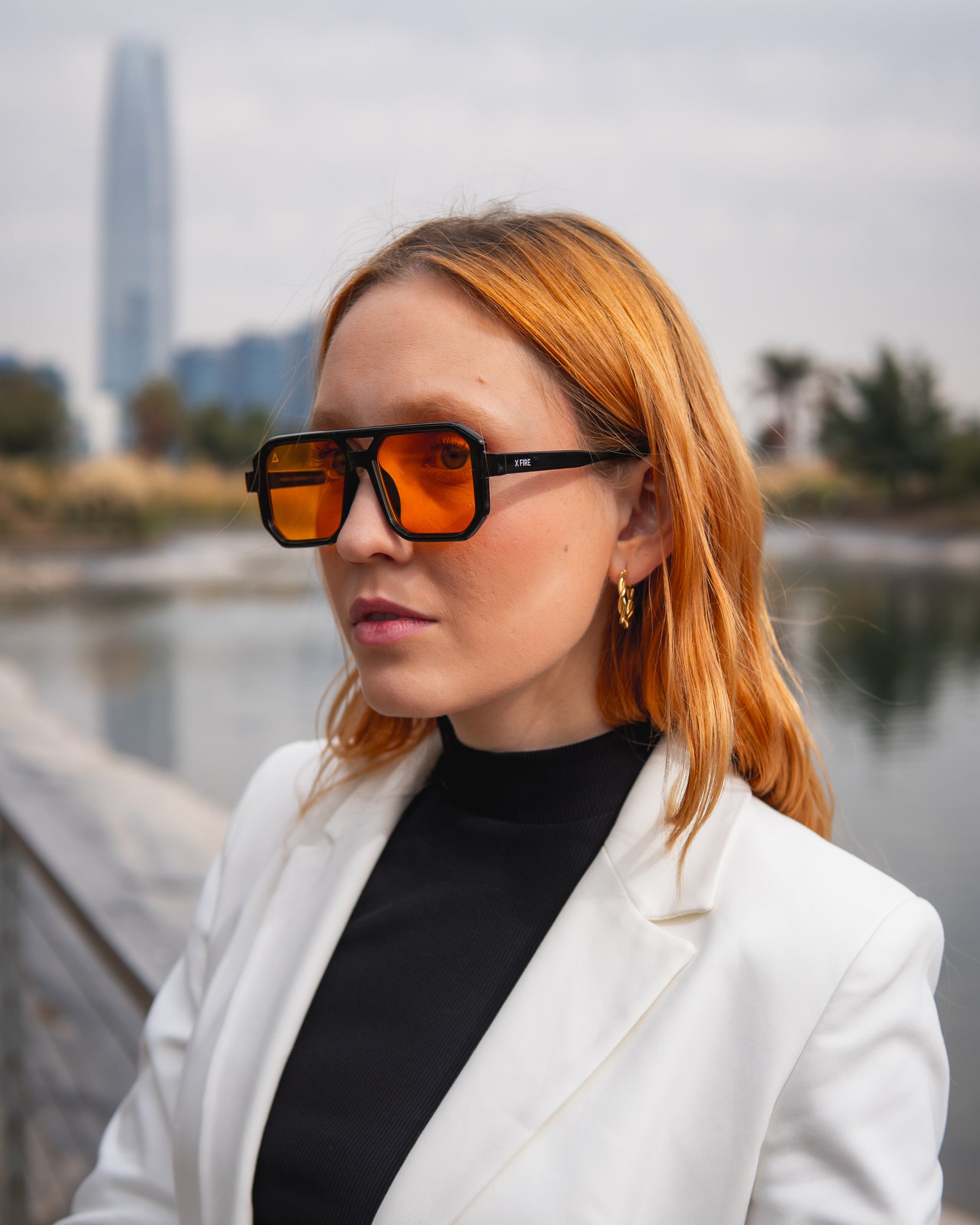 Lente de sol Cassi Negro Amarillo / Negro UV400 X FIRE