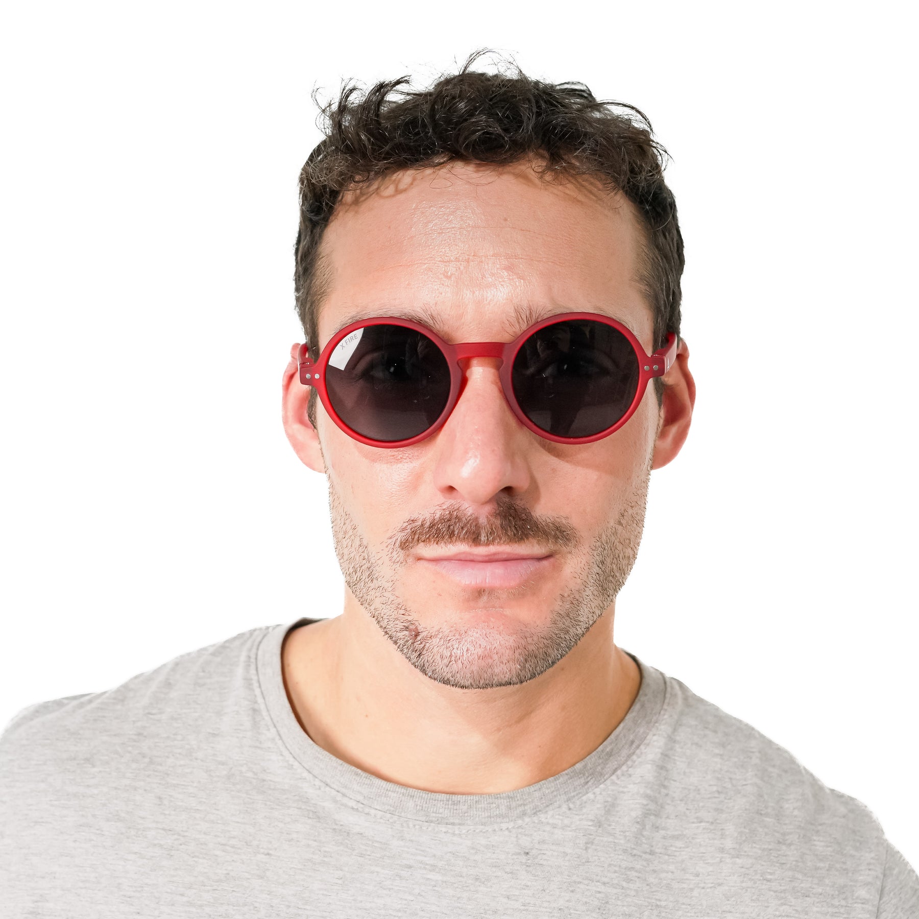 Lente de sol Rojo Hakim / Negro UV400 X FIRE  | BLACK MIRROR