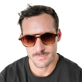 Lente de sol Manzini Animal Print / Café UV400 X FIRE BROWN MIRROR