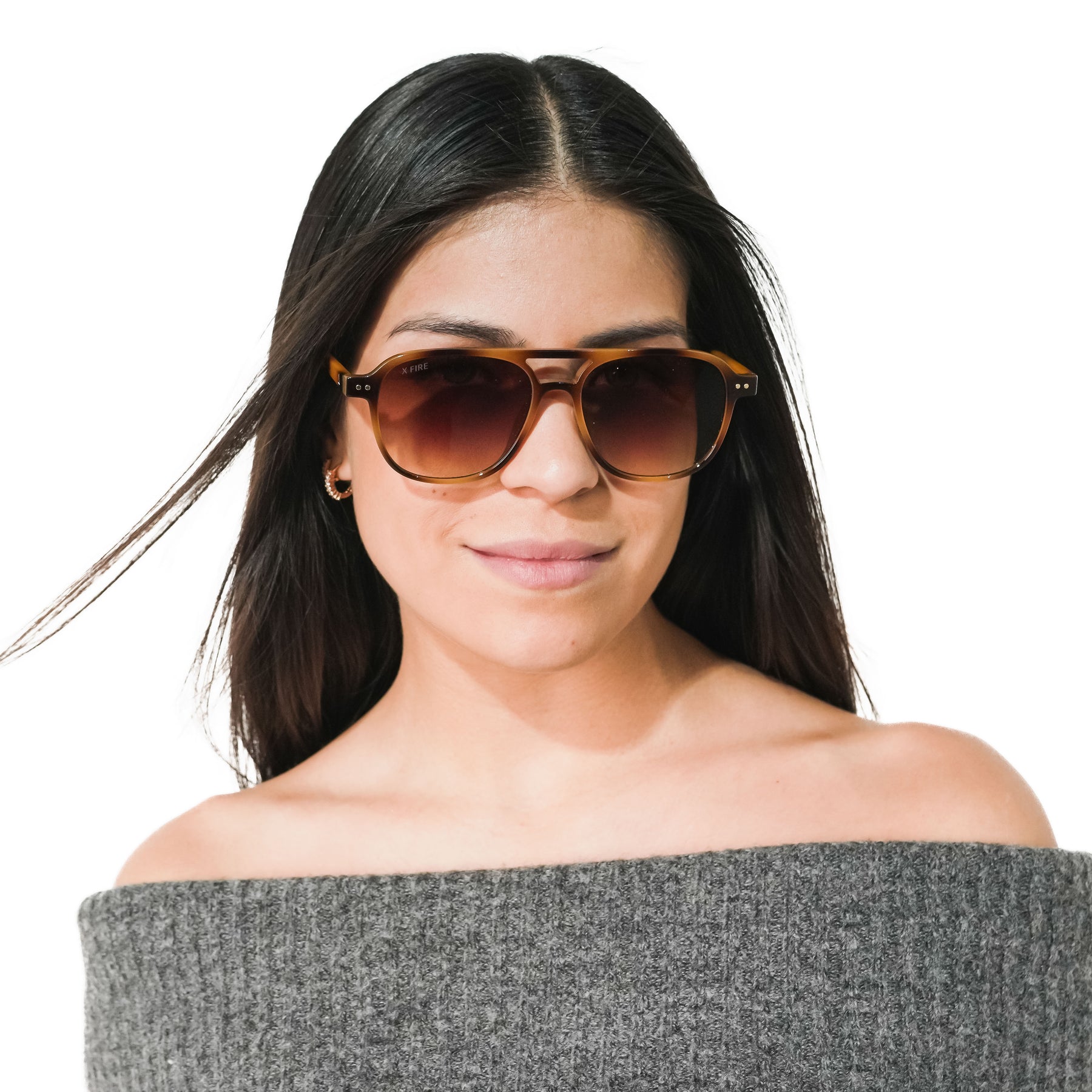 Lente de sol Manzini Animal Print / Café UV400 X FIRE BROWN MIRROR