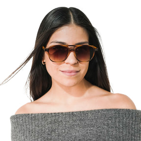 Lente de sol Manzini Animal Print / Café UV400 X FIRE BROWN MIRROR